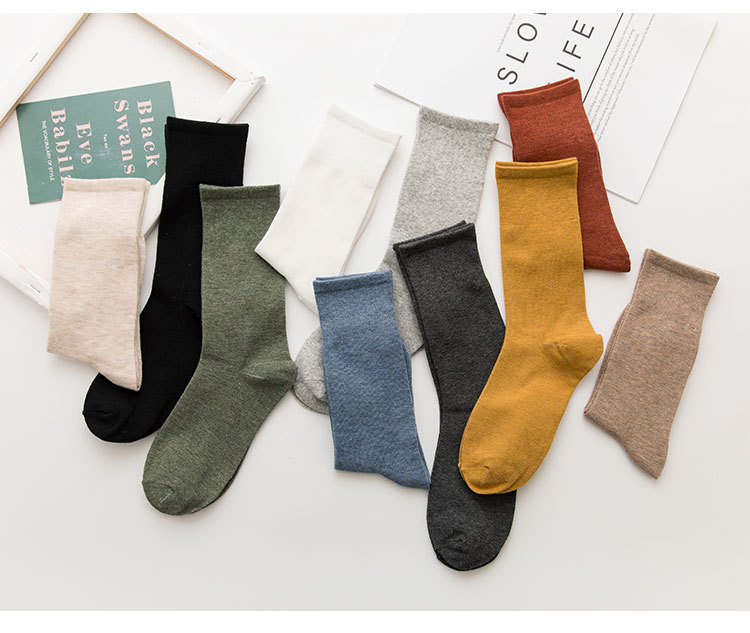 Meias Cano Médio Algodão Femininas