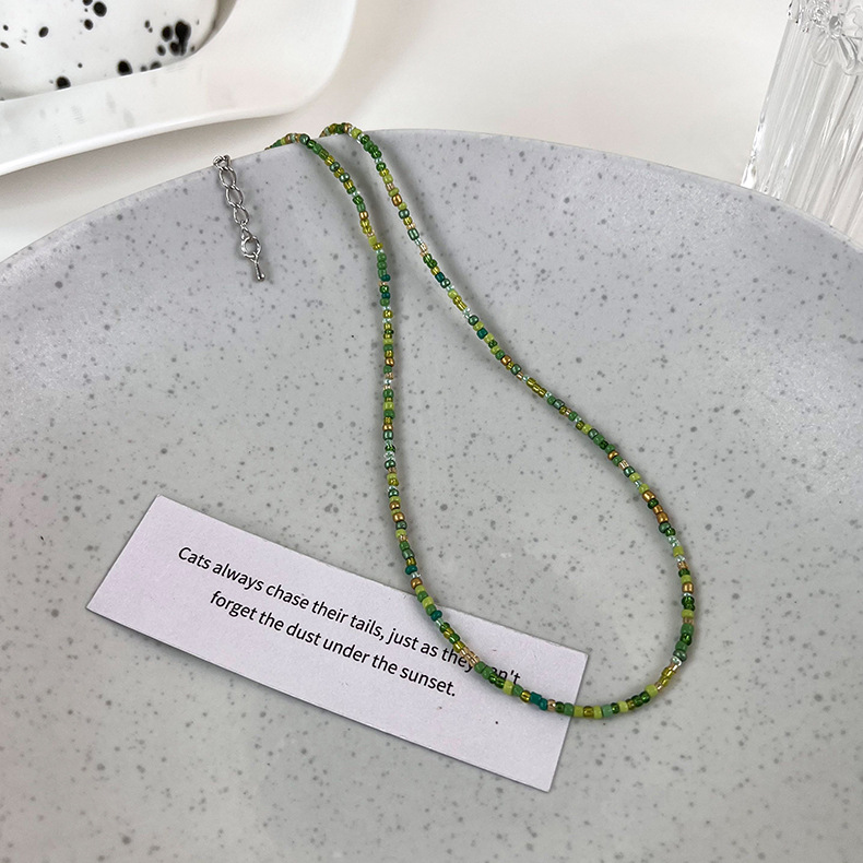 파스텔 컬러 비즈 펄 레이어드 네크리스