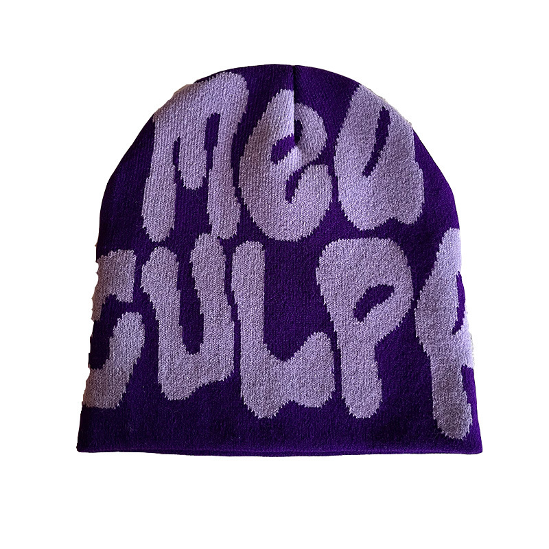 Gorro de Malha Jacquard com Estampa de Letras
