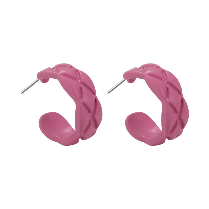 Boucles d'Oreille en C Couleur Fruit du Dragon
