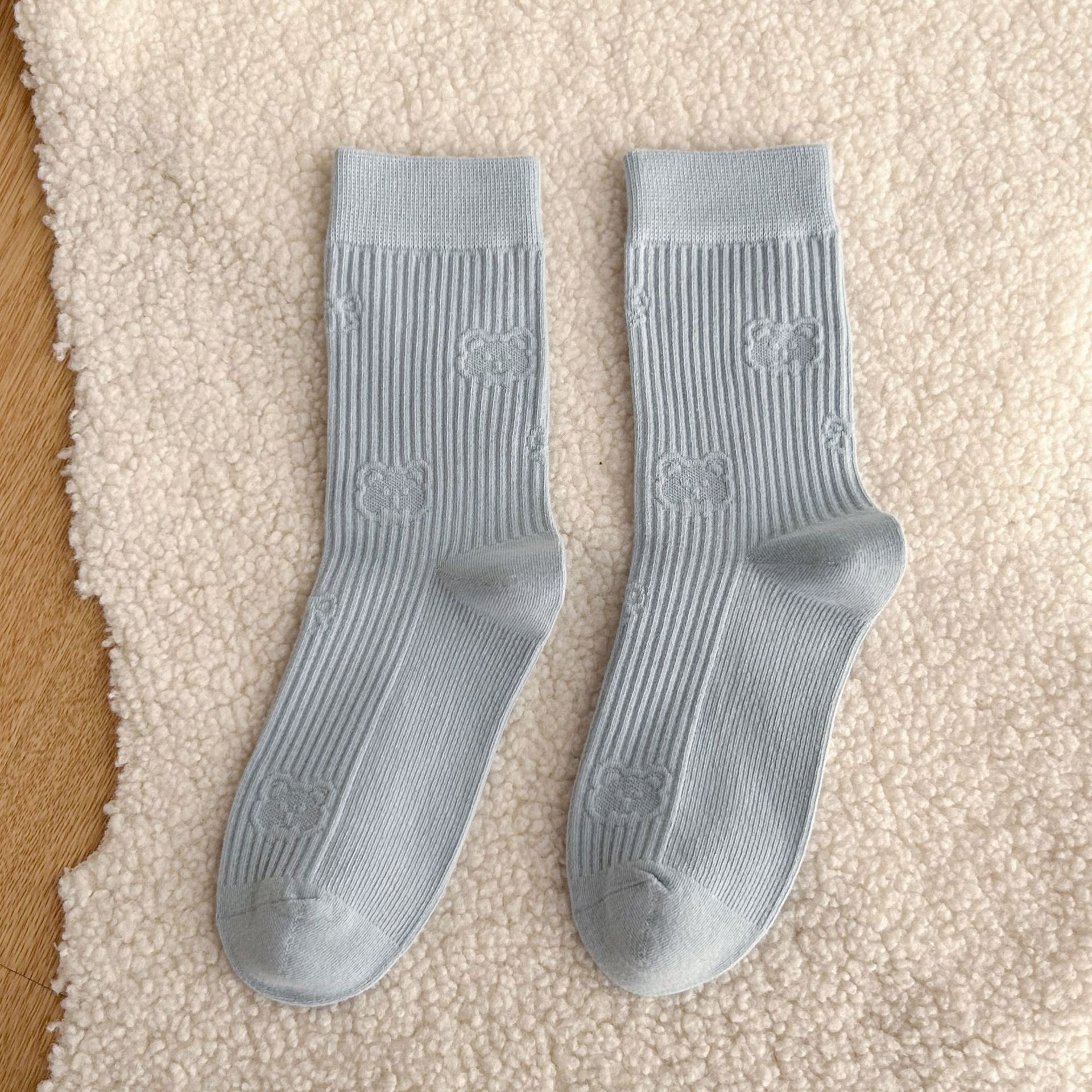 Meias de algodão até a panturrilha com padrão diamante