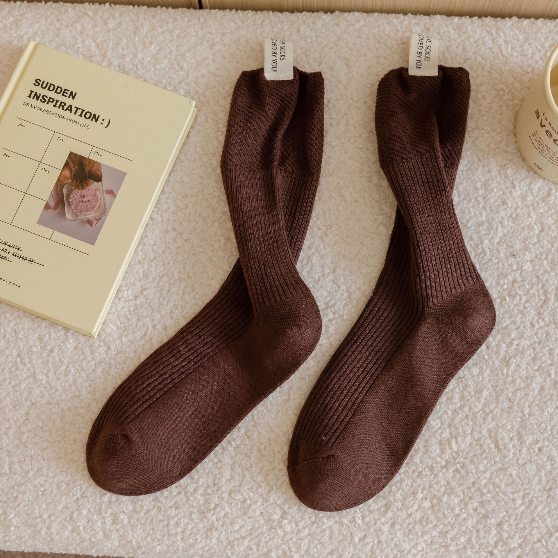 Meias Mid-Calf de Algodão