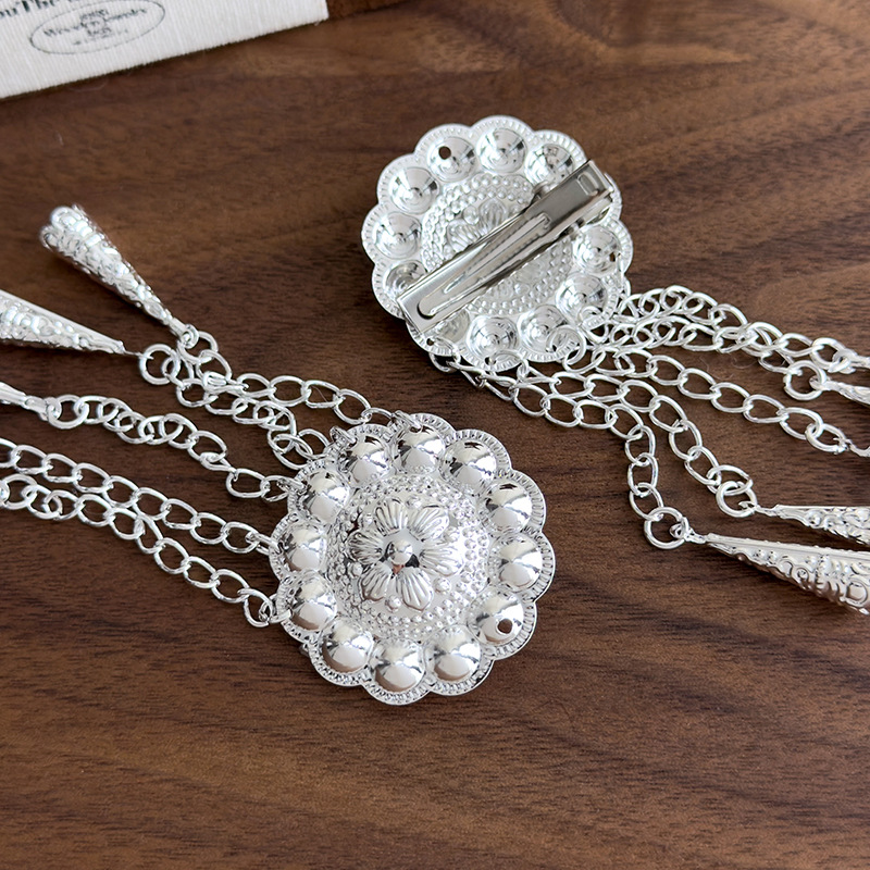 Εθνοτική Κλιπς Μαλλιών με Φούντες