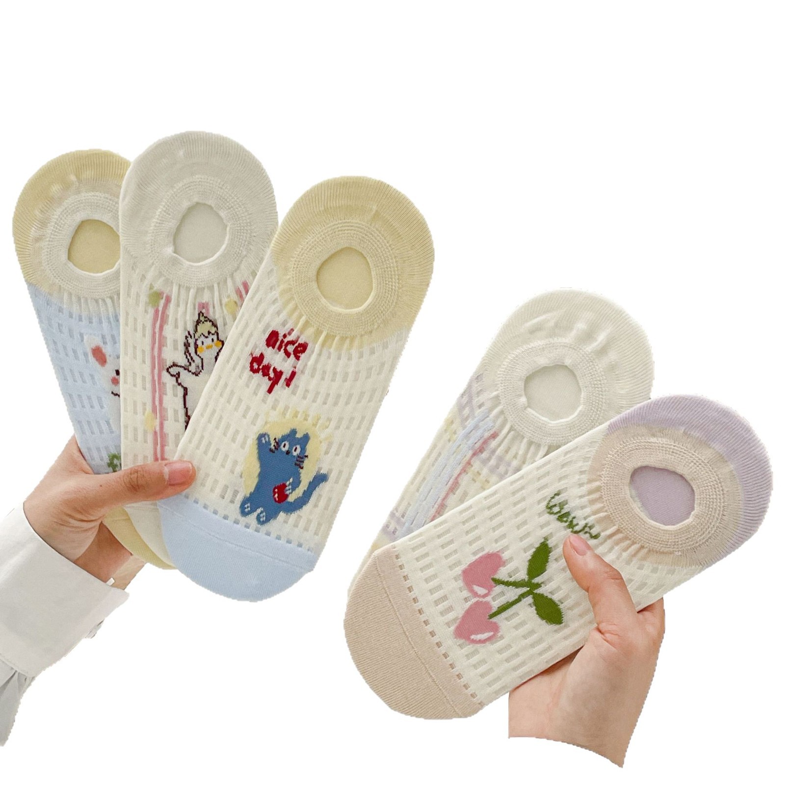 ถุงเท้าไม่โชว์ผู้หญิงลายลูกไม้