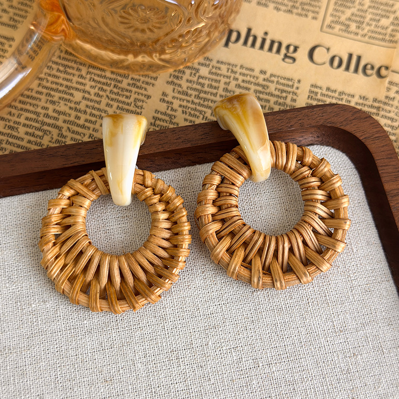 Bohemian Straw Earrings