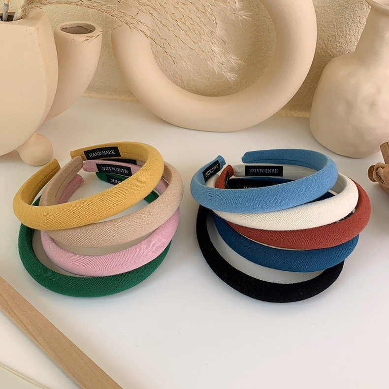 크림 스폰지 헤어밴드