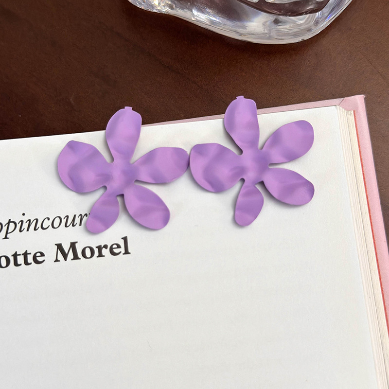 기하학 플라워 하트 귀걸이