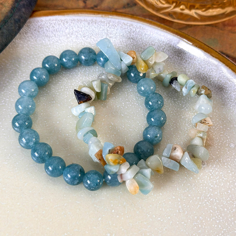 블루 크러쉬 스톤 비즈 브레이슬릿