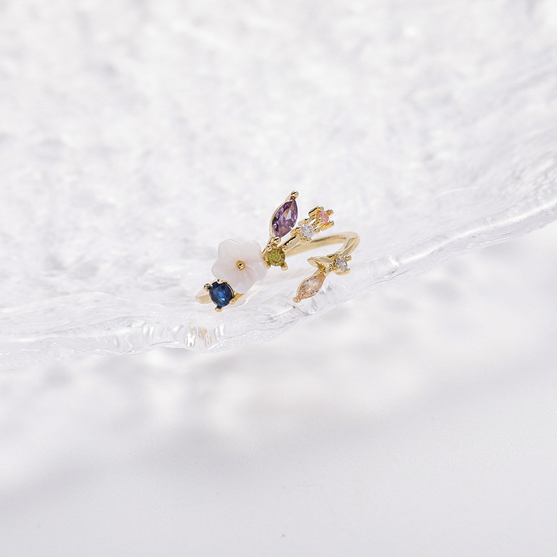 Floral Heart Open Ring