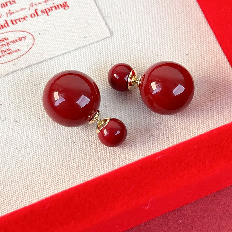 더블 사이드 펄 귀걸이