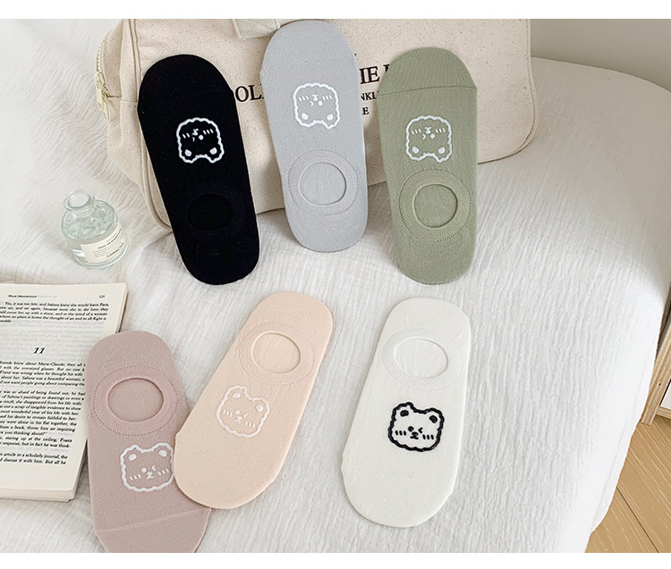 Κάλτσες No-Show με Print Cartoon Αρκούδα