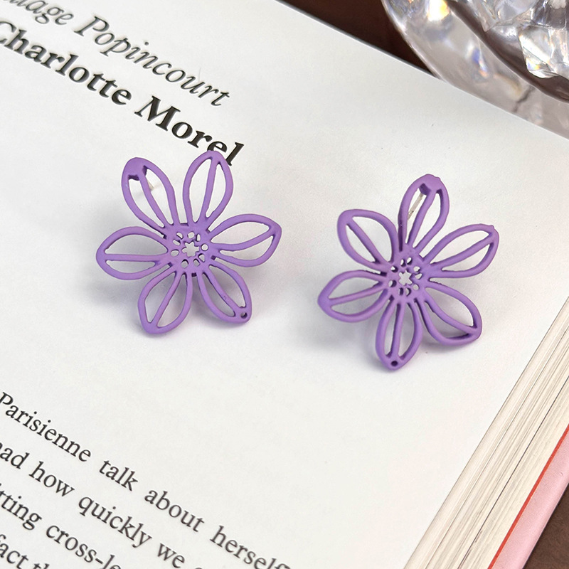 기하학 플라워 하트 귀걸이