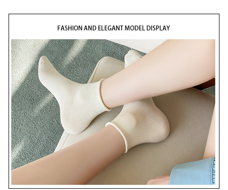 レディース通気性コットンノーショーソックス