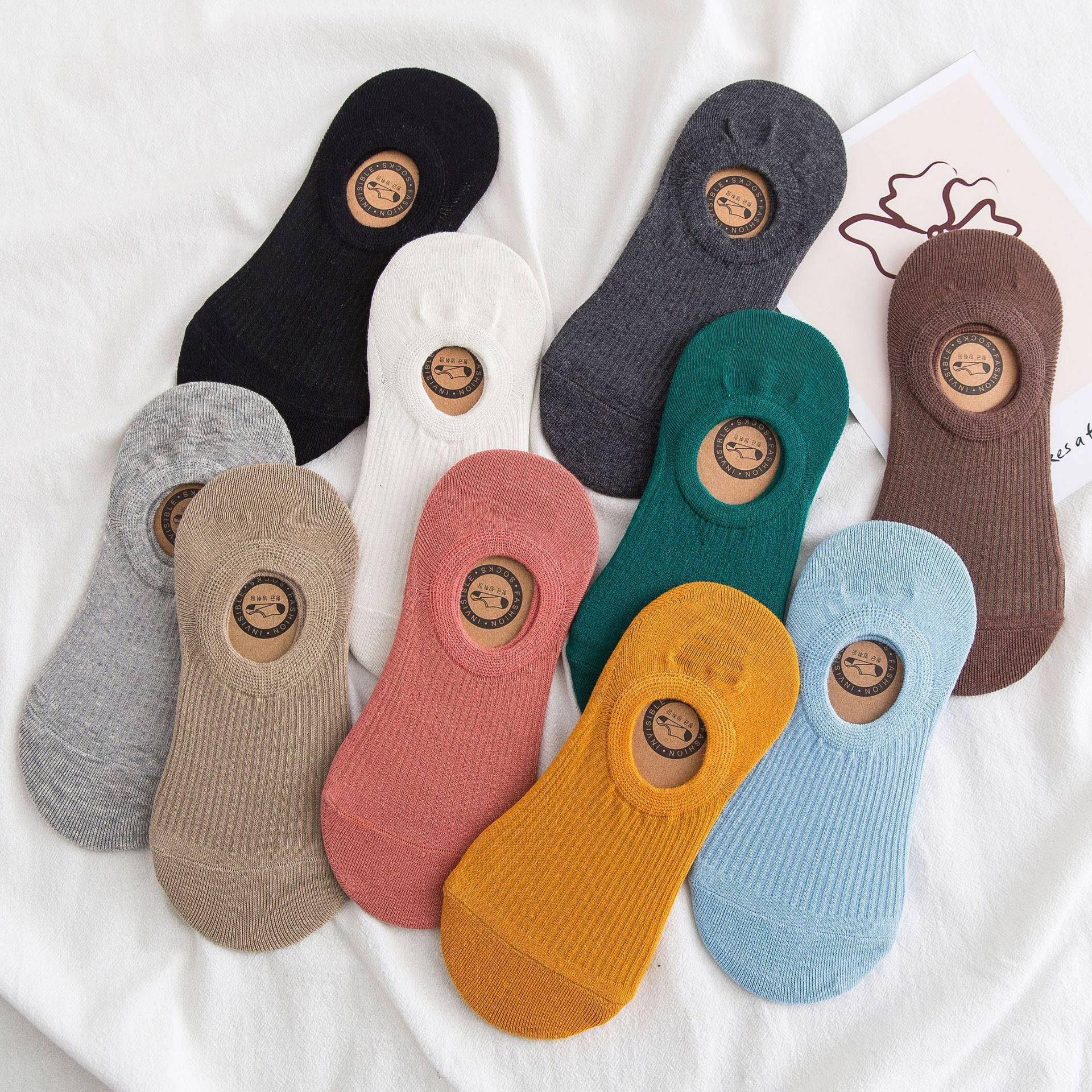 Женские Хлопковые Невзрачные Низкие Носки