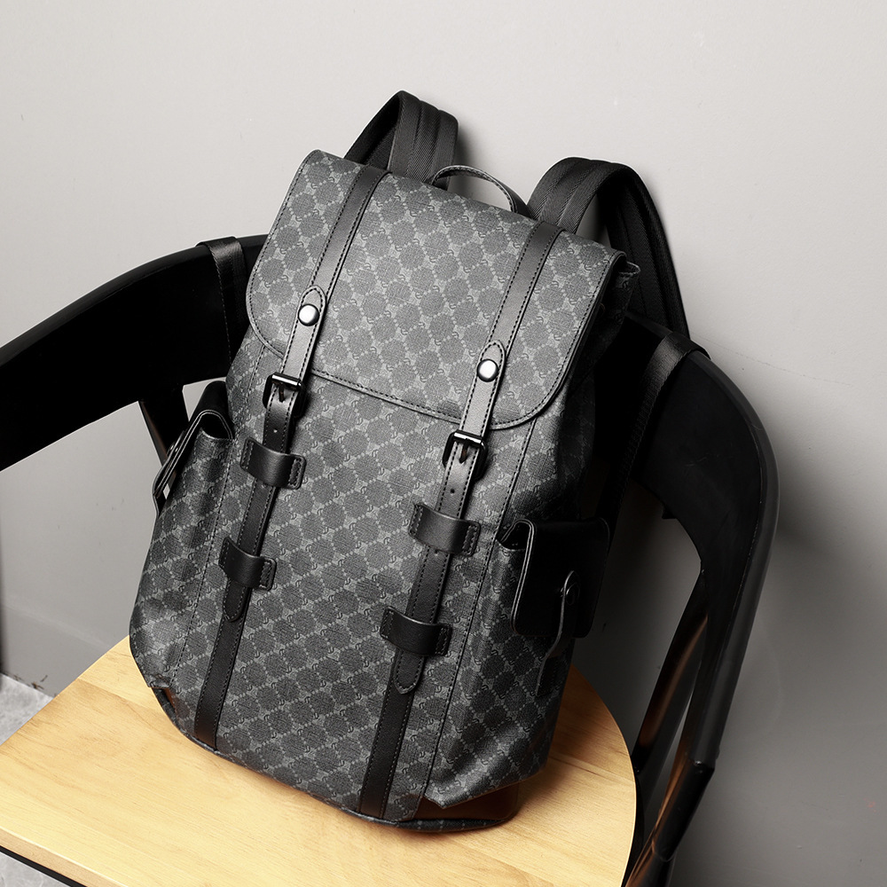 Мужской рюкзак в клетку Большой вместимости