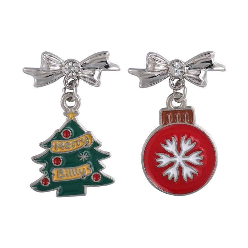 ต่างหูคริสต์มาสเงินเคลือบ