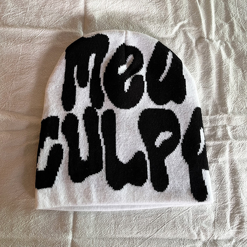 Jacquard Πλεκτό Κασκέτο με Εκτύπωση Αλφαβήτου