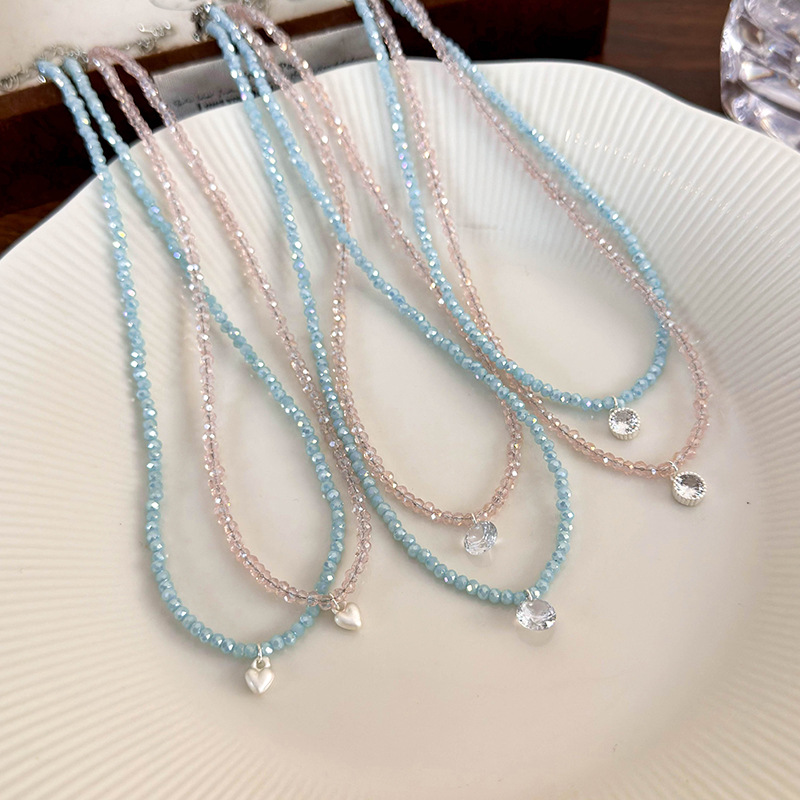 Kristallperlen-Herz-Collier