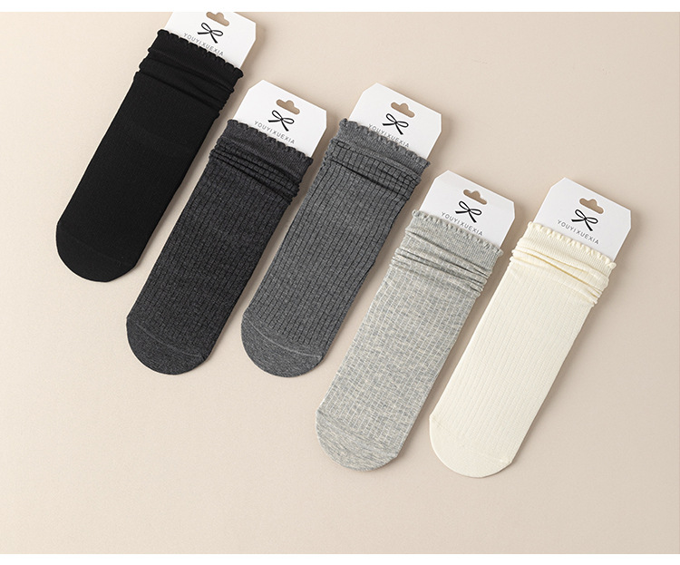 Meias Tombadas com Borda Folhos para Mulher