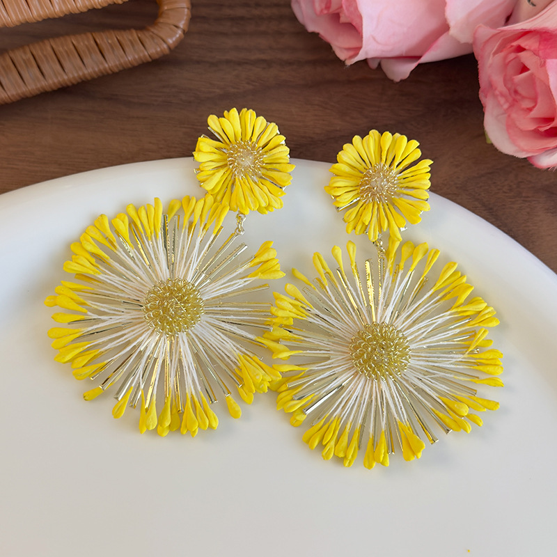 컬러플 해바라기 귀걸이