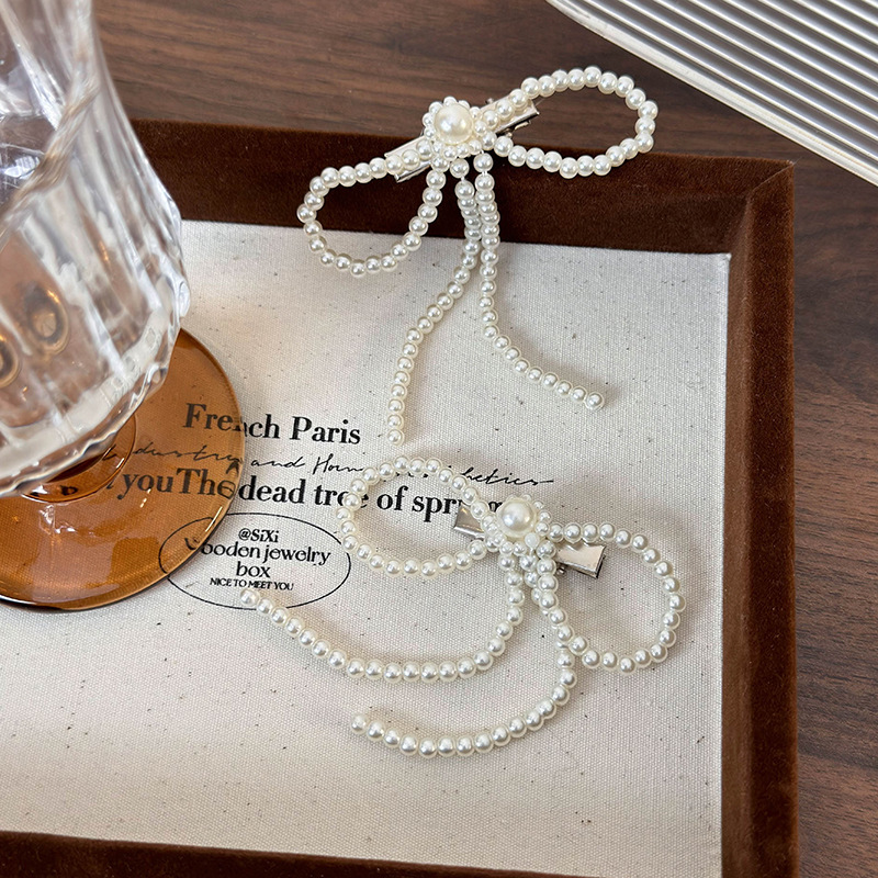 Pince à Cheveux Nœud Perlé