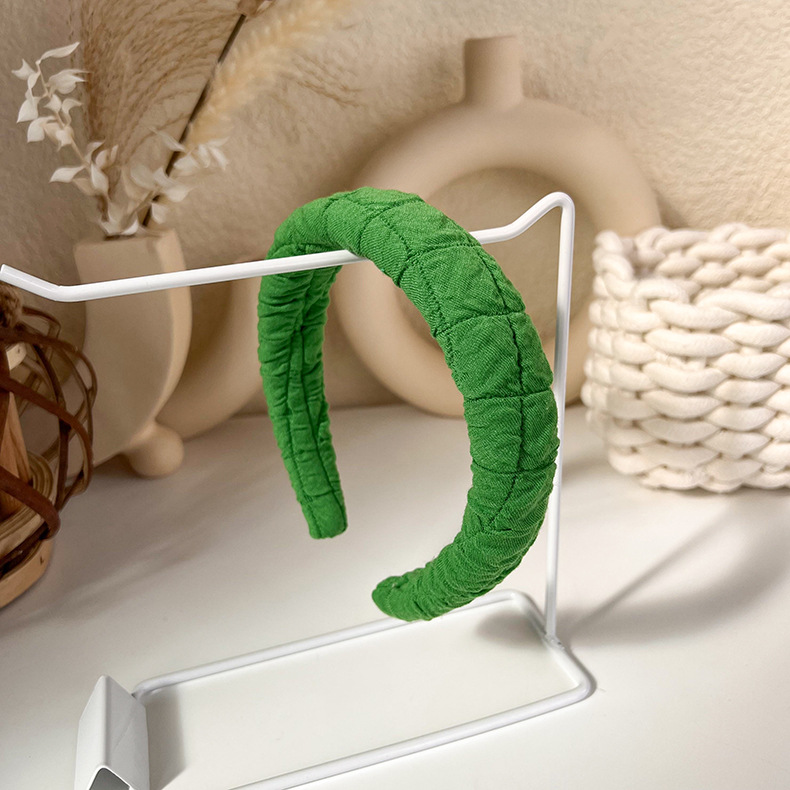 Băng Đô Rộng Dệt Màu Xanh Cổ Điển có Nơ