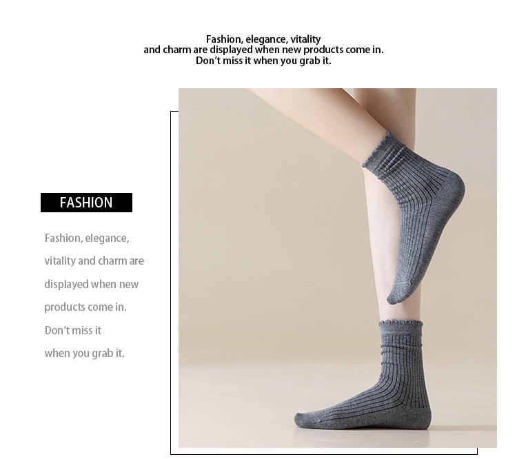 Meias Tombadas com Borda Folhos para Mulher