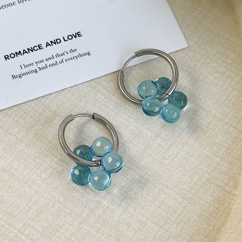 ต่างหูดอกไม้สดน่ารัก