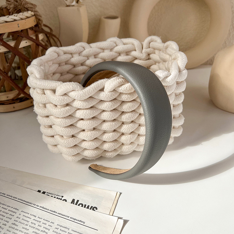 Bandă de Păr Tricotată Gri