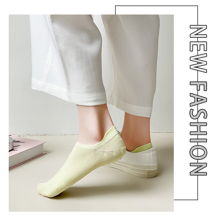 여성용 파스텔 컬러 인비저블 앵클 삭스