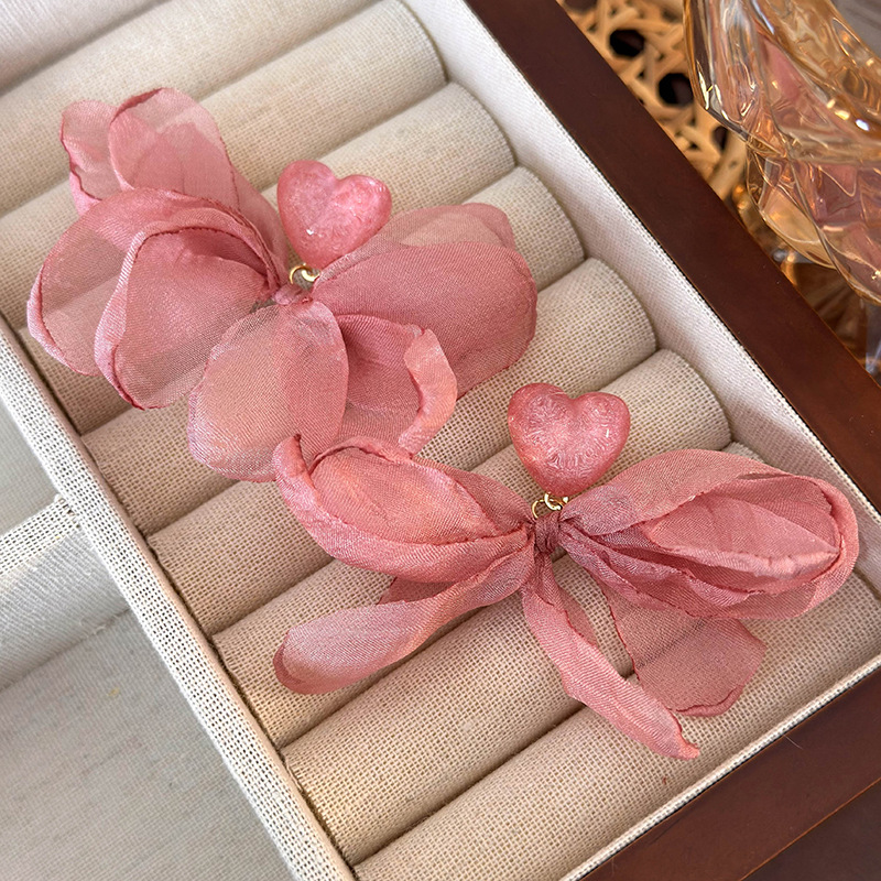 메쉬 플라워 이어링