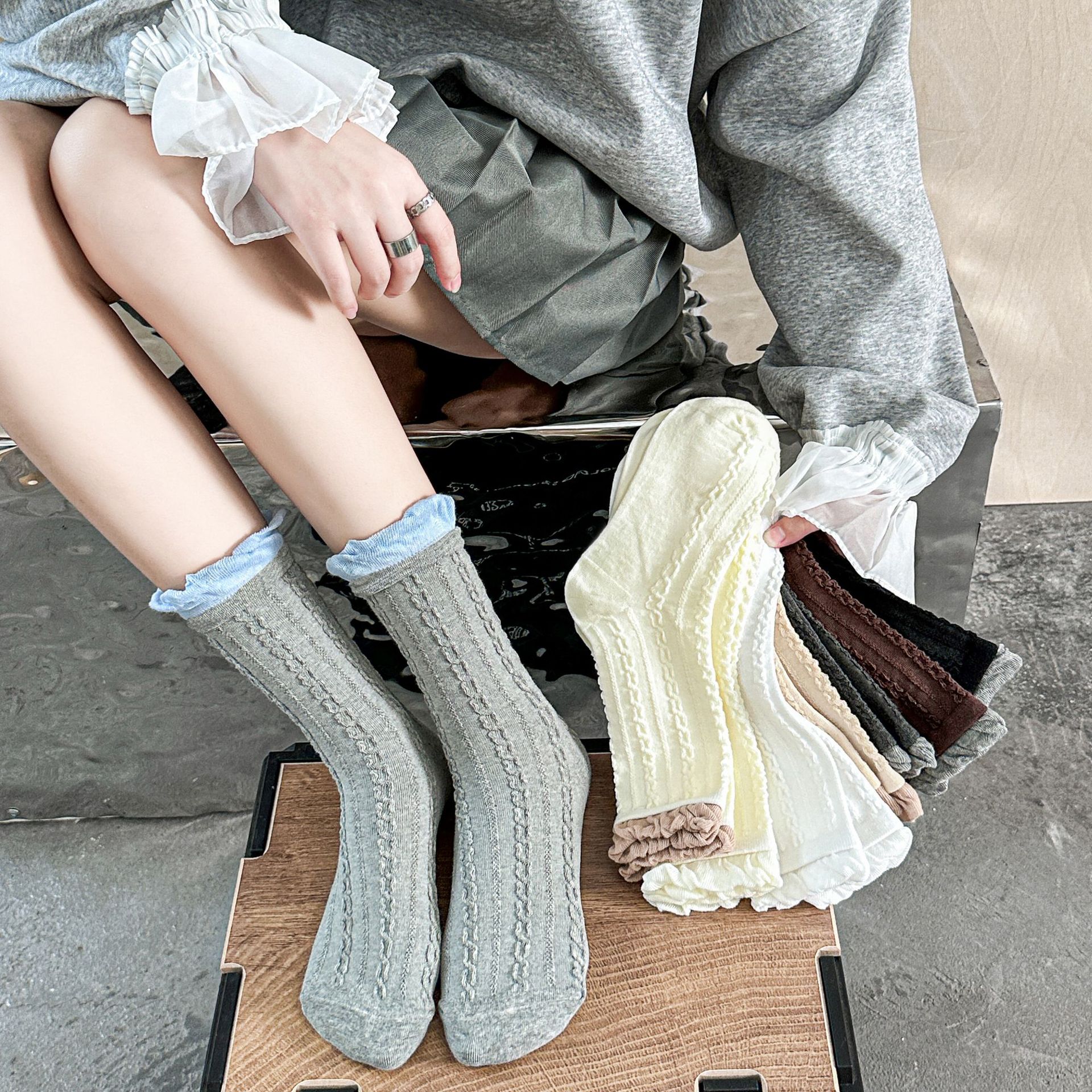 Žebrované podkolenky