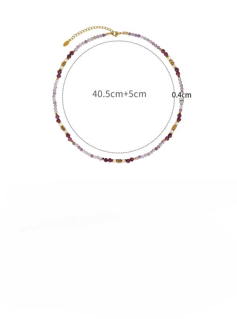 Fialový Křišťálový Náhrdelník s Korálky
