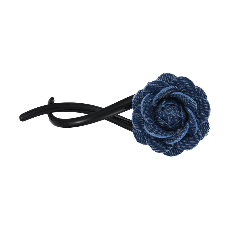 Заколка для волос Твист Цветок Деним