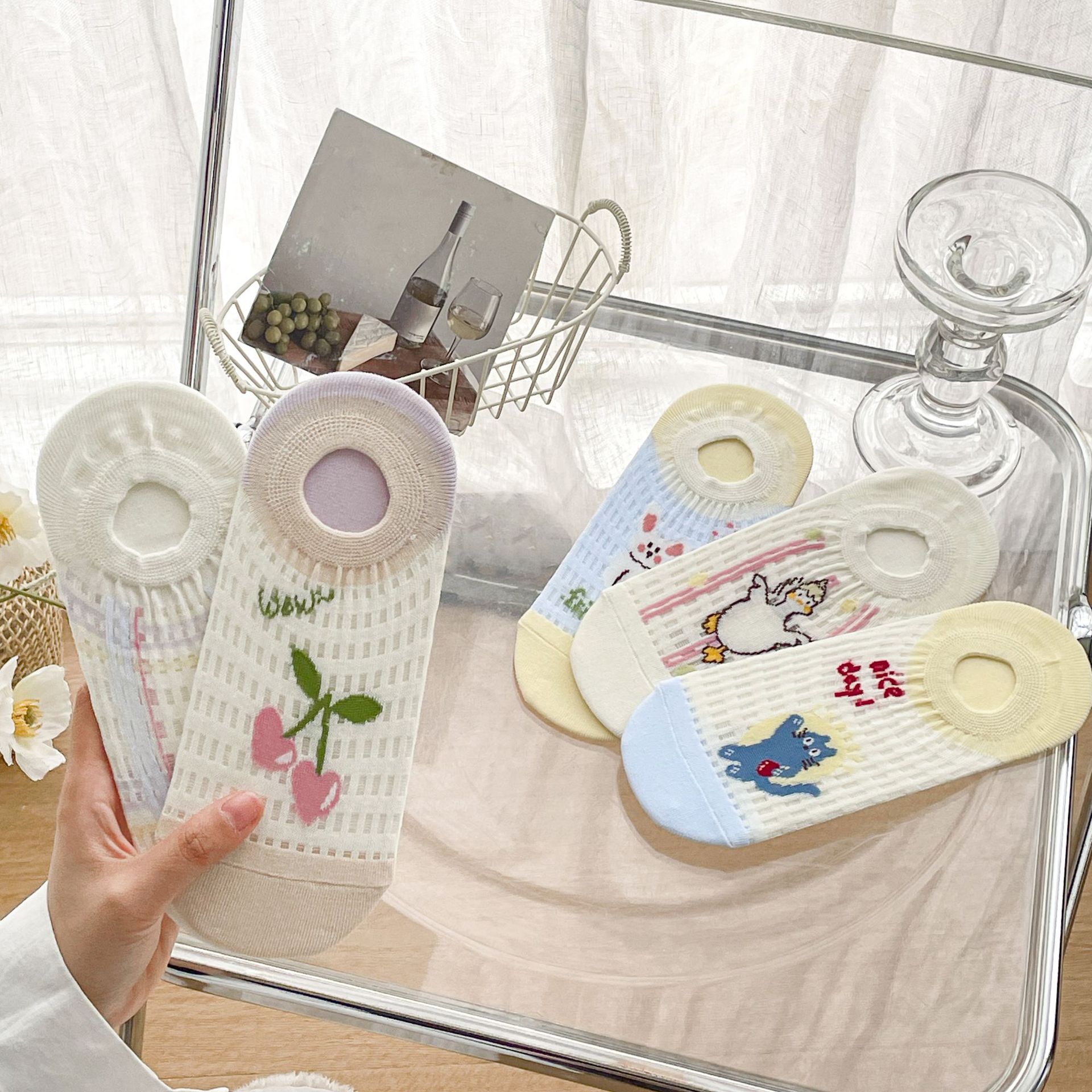 레이스 노쇼 양말 여성용