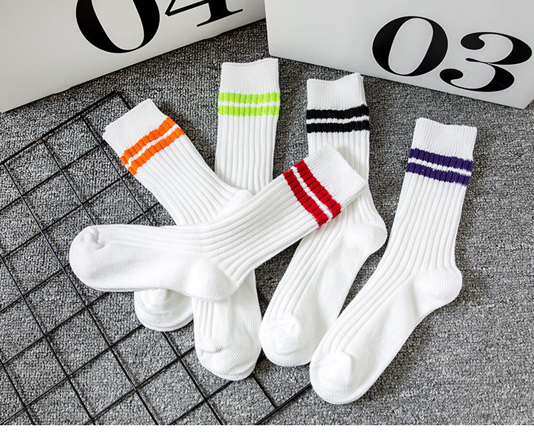 Meias Altas de Algodão Listradas