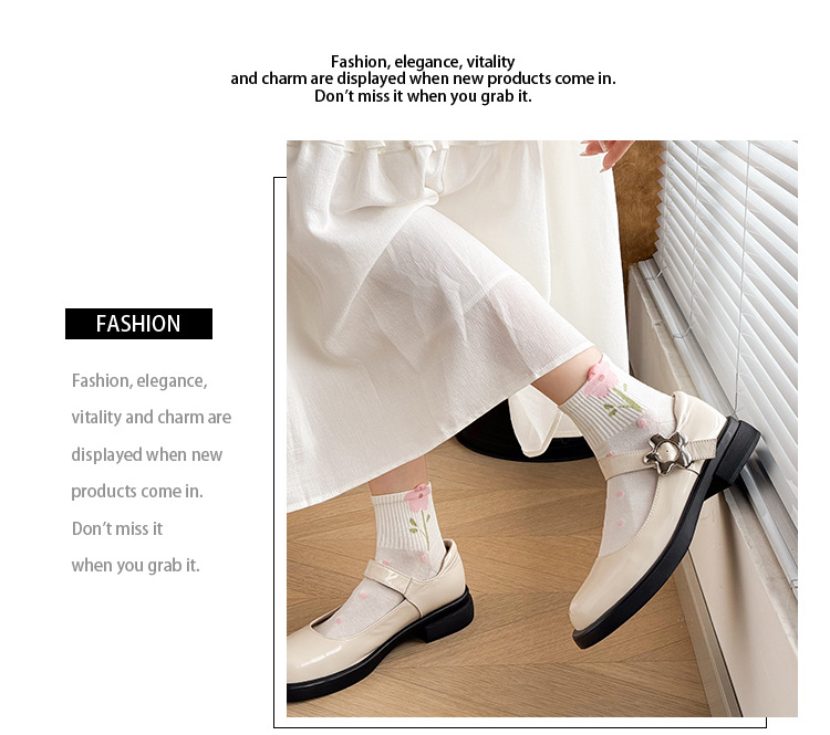 Meias Tornozelo Femininas Florais