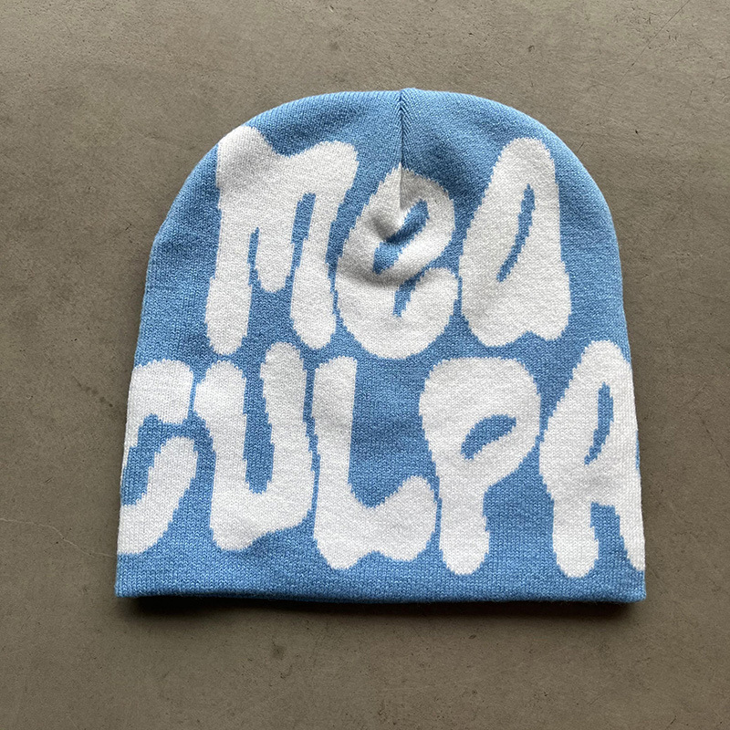 Jacquard Πλεκτό Κασκέτο με Εκτύπωση Αλφαβήτου