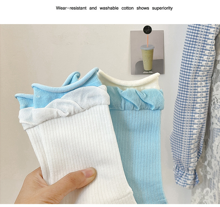 Meias Cano Médio de Algodão Penteado