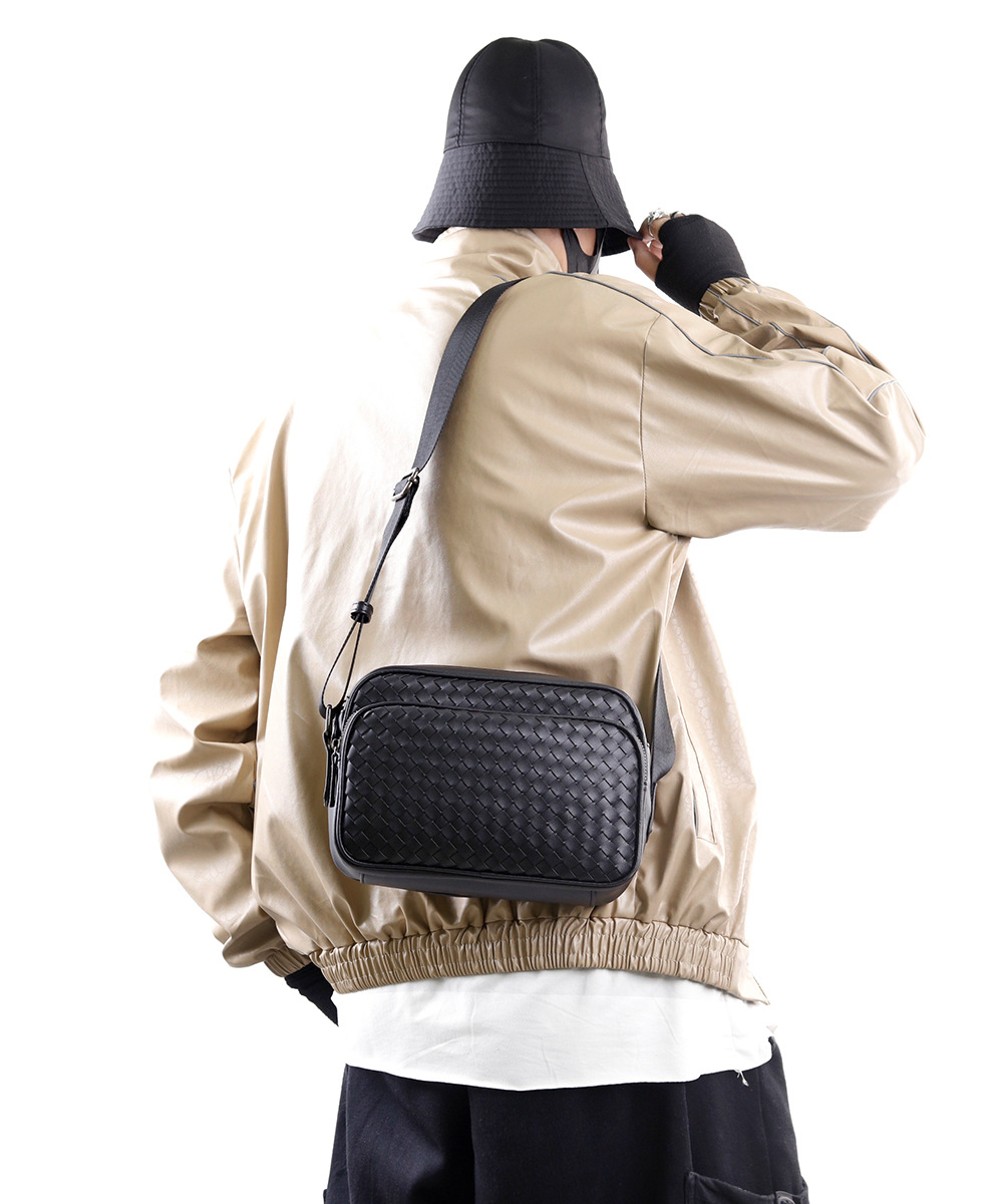 Túi đeo chéo da PU dệt nam