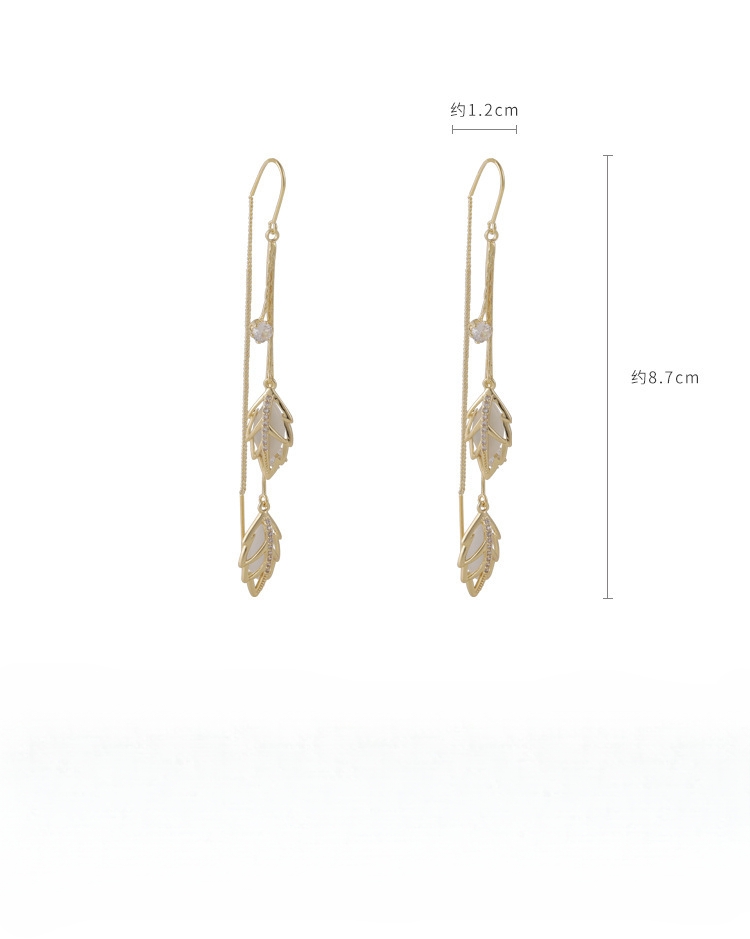 Сережки Підвіски Котяче Око Лист