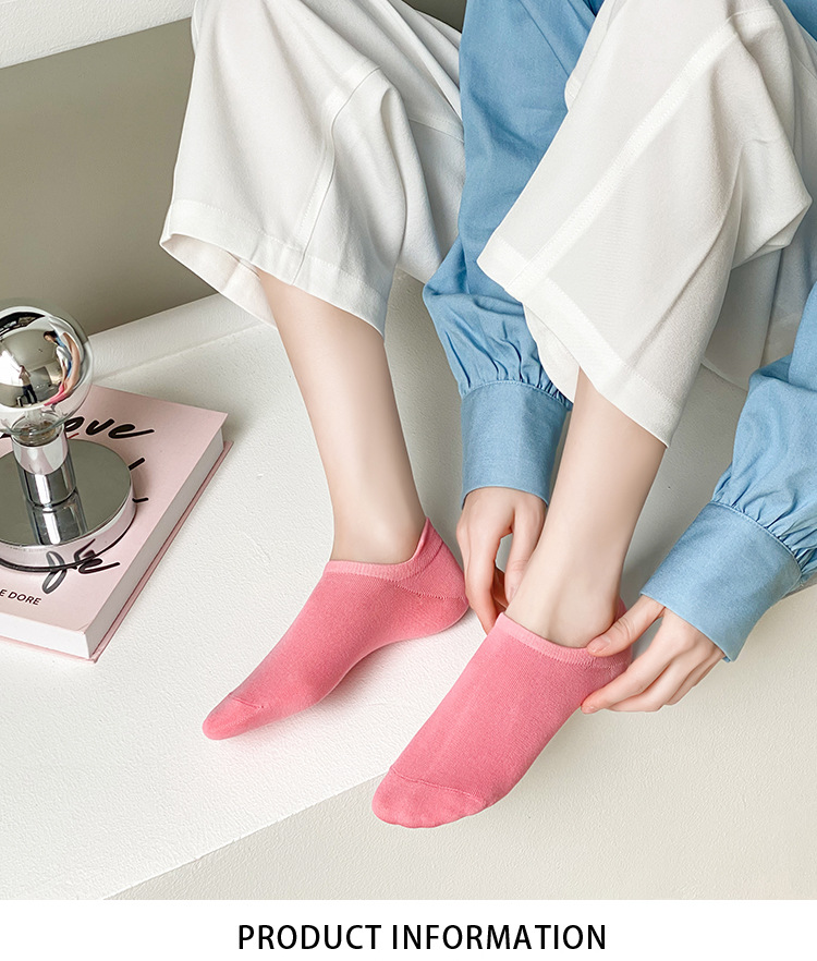 여성용 파스텔 컬러 인비저블 앵클 삭스