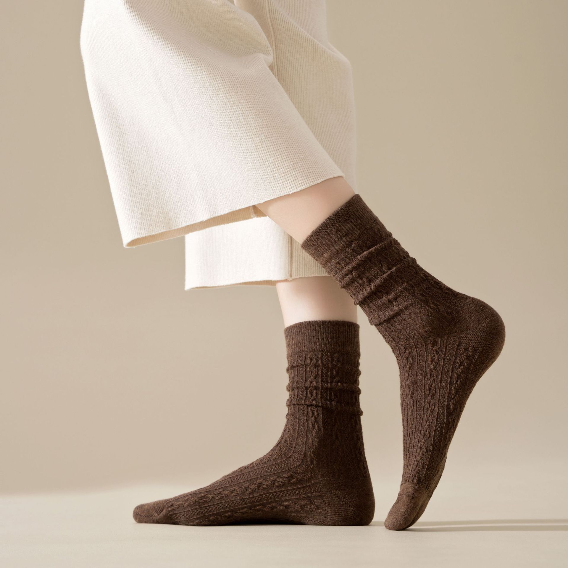 Pletené ponožky do půlky lýtka