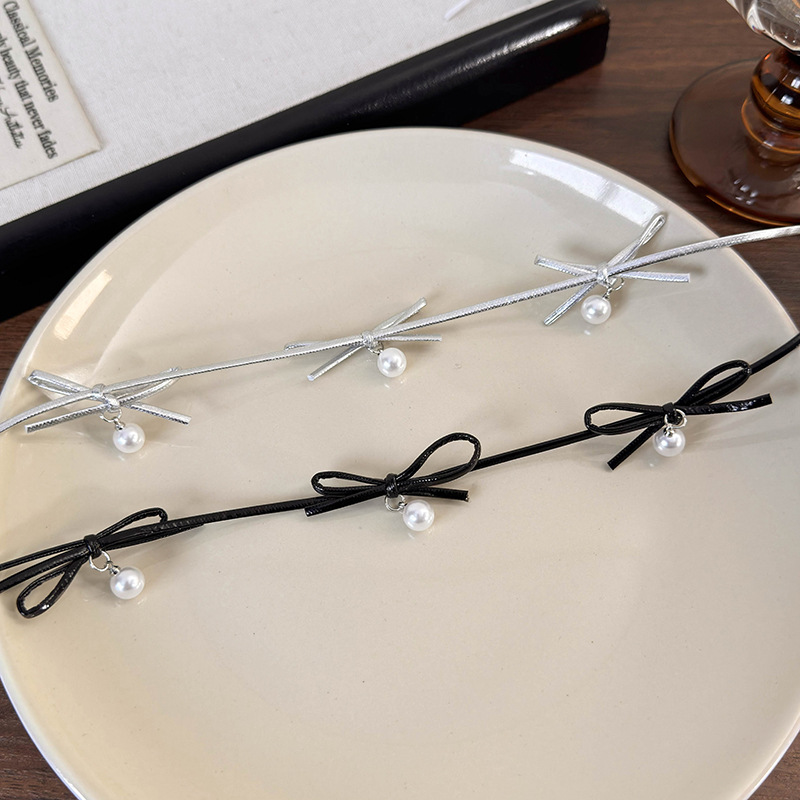 Шкіряний Намисто-чокер з Перлиною