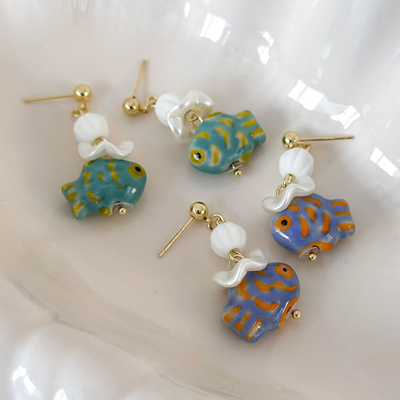 Керамические Серьги Рыбки
