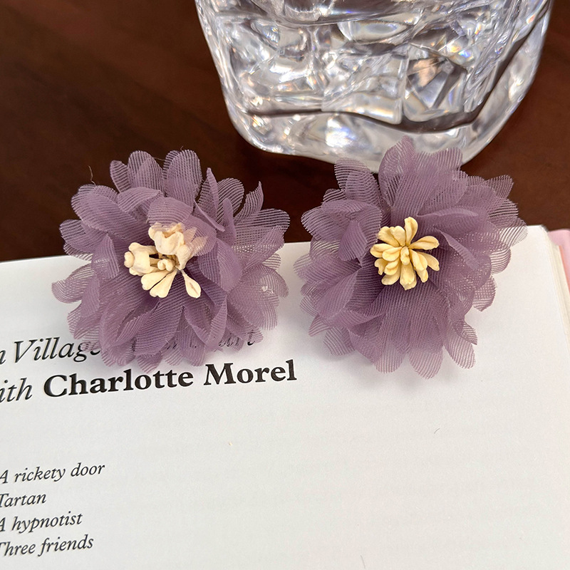 기하학 플라워 하트 귀걸이