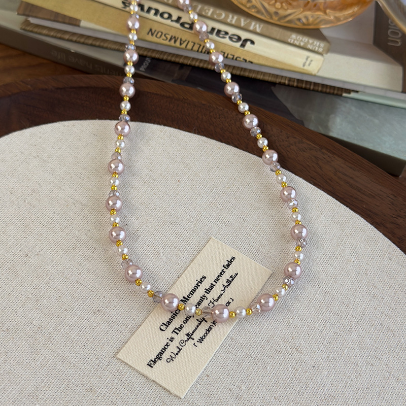 Pearl and Crystal Beaded Necklace