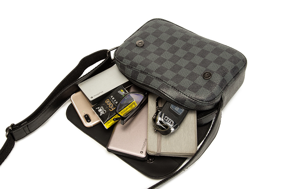 Men's Plaid Crossbody Bag