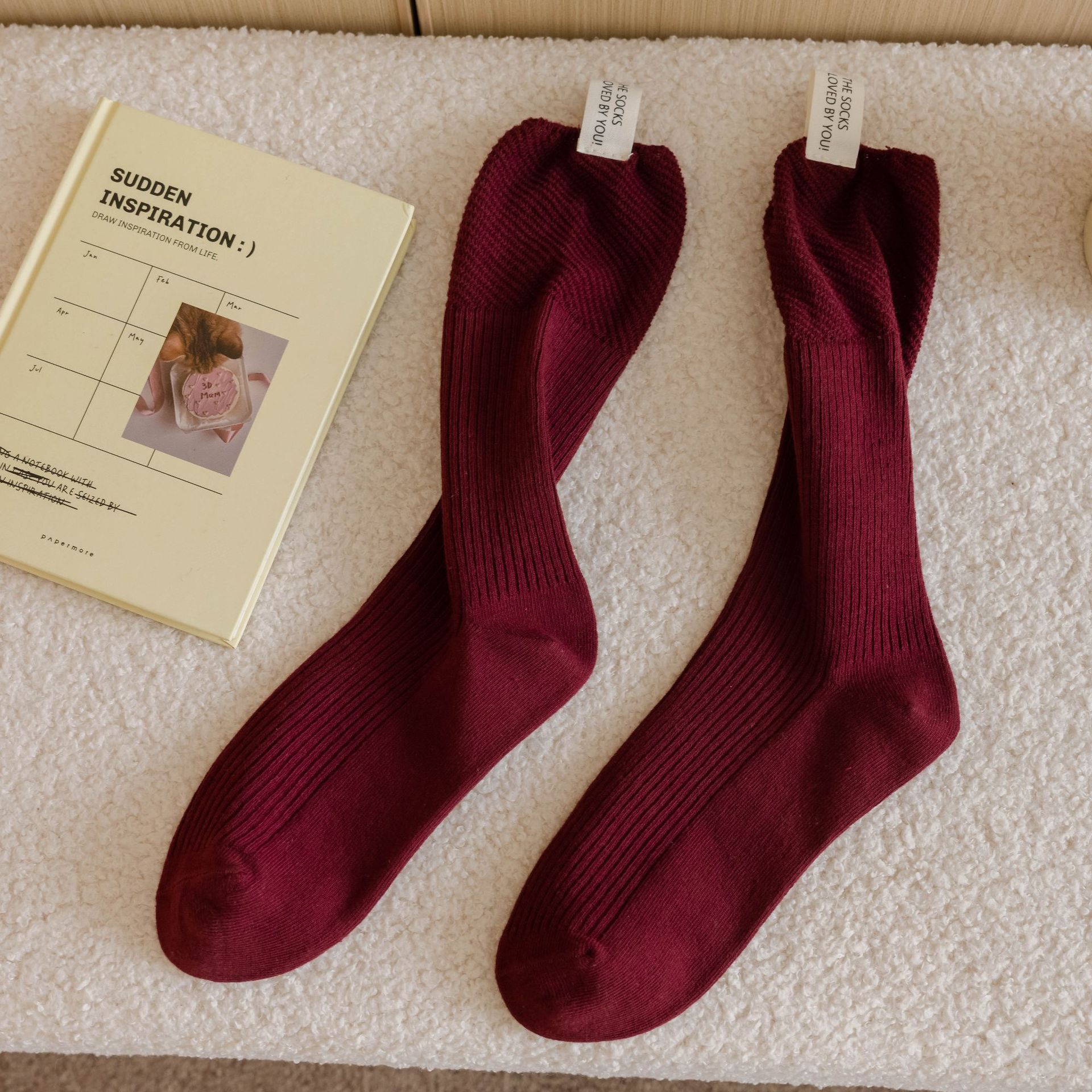 Meias Mid-Calf de Algodão