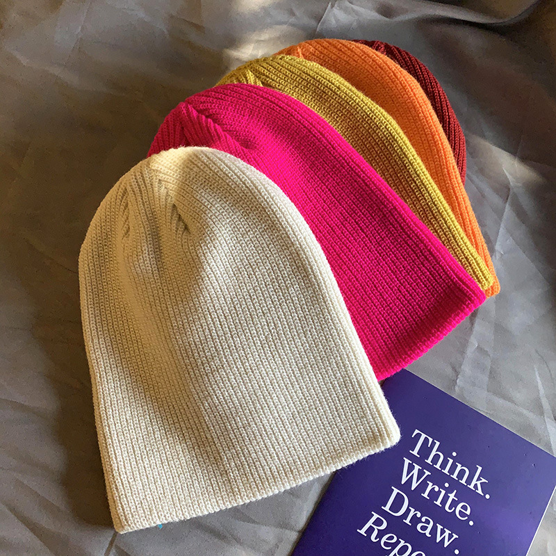 빈티지 두꺼운 니트 비니